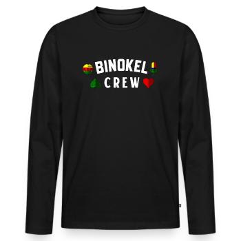 Binoculars Crew Card Game Binoculars Benoggel - Men's Premium Organic Long Sleeve Shirt - black - Front - Nico (187cm)