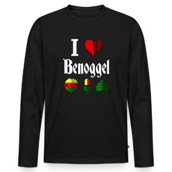 I love Benoggel Binokel Binokelspieler Schwabe - Männer Premium Bio Langarmshirt - Schwarz - Vorne - Nico (187cm)