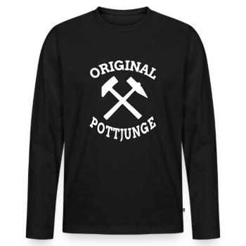 Original Pottjunge Ruhrpott Ruhrgebiet Pott Liebe - Männer Premium Bio Langarmshirt - Schwarz - Vorne - Nico (187cm)