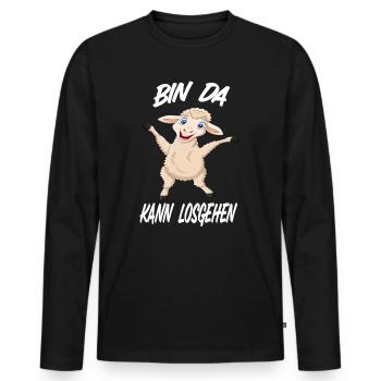 Lämmchen Lämmlein Baby Schäfchen kleines Schaf - Männer Premium Bio Langarmshirt - Schwarz - Vorne - Nico (187cm)