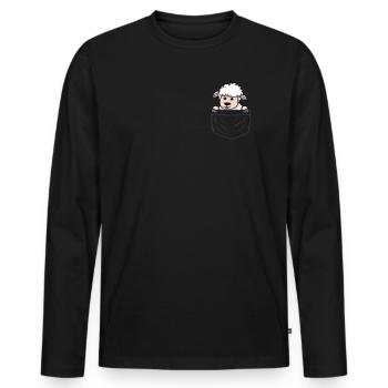 Agneaux bébé mouton petit mouton - T-shirt manches longues Premium bio Homme - noir - Devant - Nico (187cm)