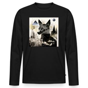 Perdu dans la contemplation - T-shirt manches longues Premium bio Homme - noir - Devant - Nico (187cm)