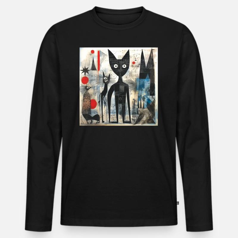 Cologne Cat - Männer Premium Bio Langarmshirt - Schwarz