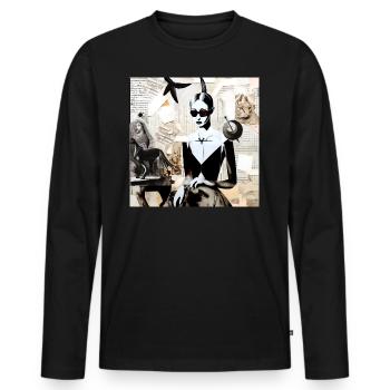 Dead Cat - Men's Premium Organic Long Sleeve Shirt - black - Front - Nico (187cm)