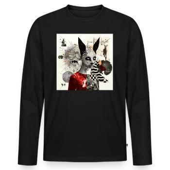 Hello Lucy - Men's Premium Organic Long Sleeve Shirt - black - Front - Nico (187cm)