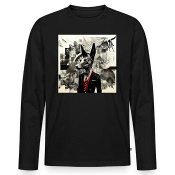 Meet Anubis - Men's Premium Organic Long Sleeve Shirt - black - Front - Nico (187cm)