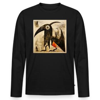 Toby - Männer Premium Bio Langarmshirt - Schwarz - Vorne - Nico (187cm)