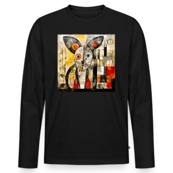 Fred der Unerschrockene - Männer Premium Bio Langarmshirt - Schwarz - Vorne - Nico (187cm)