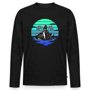 Kart Racing Karts, Kart Sport Hommes Enfants Go-Kart - T-shirt manches longues Premium bio Homme - noir - Devant - Nico (187cm)