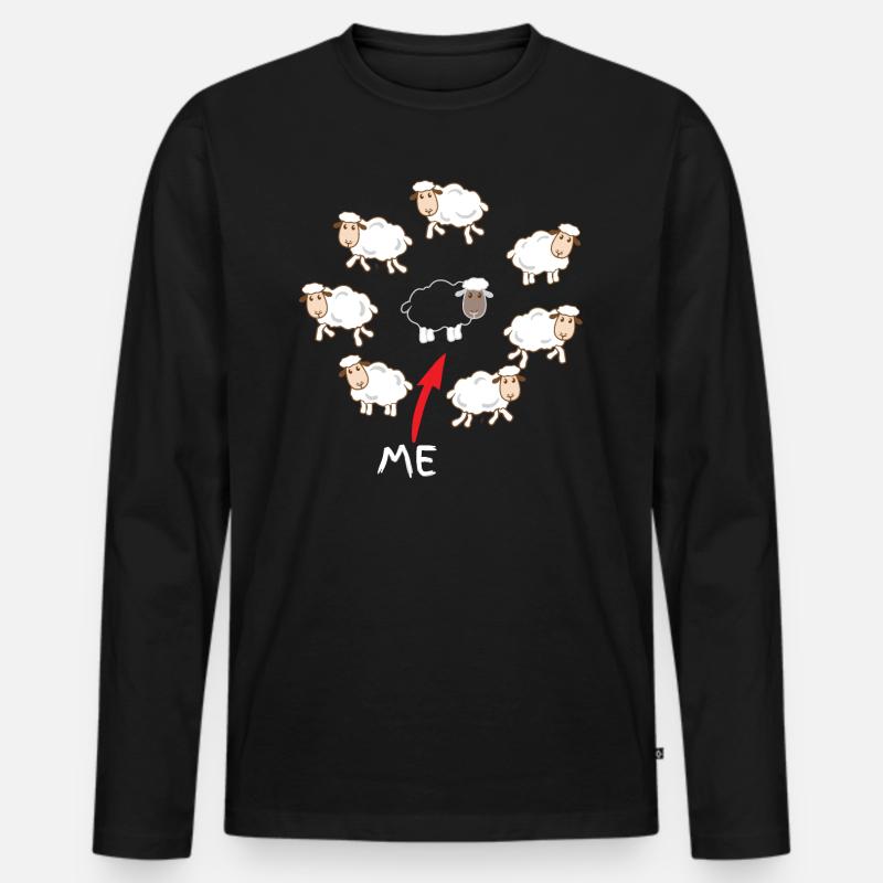 Schwarzes Schaf - Männer Premium Bio Langarmshirt - Schwarz