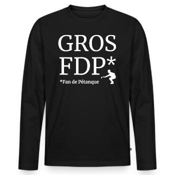 Humor boccia - Männer Premium Bio Langarmshirt - Schwarz - Vorne - Nico (187cm)