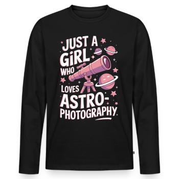 Astronomie Astrophotographie Filles Femmes Dire - T-shirt manches longues Premium bio Homme - noir - Devant - Nico (187cm)