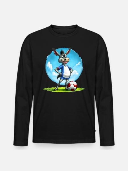 Soccer Donkey - Men's Premium Organic Long Sleeve Shirt - black