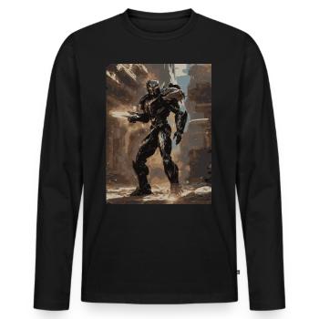 g817 - Männer Premium Bio Langarmshirt - Schwarz - Vorne - Nico (187cm)