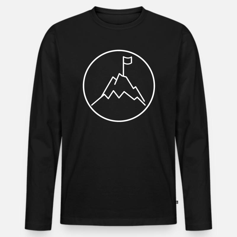 Berg Gipfel - Männer Premium Bio Langarmshirt - Schwarz