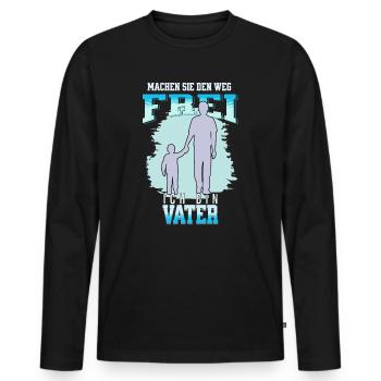 Vater hat es Eilig - Männer Premium Bio Langarmshirt - Schwarz - Vorne - Nico (187cm)
