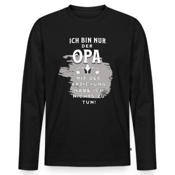 Opa hat sein Enkelkind - Männer Premium Bio Langarmshirt - Schwarz - Vorne - Nico (187cm)