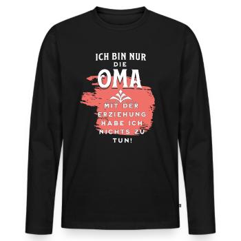 Oma und Kindererziehung - Männer Premium Bio Langarmshirt - Schwarz - Vorne - Nico (187cm)