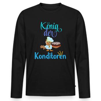 Konditor König der Konditoren Handwerk Beruf - Männer Premium Bio Langarmshirt - Schwarz - Vorne - Nico (187cm)