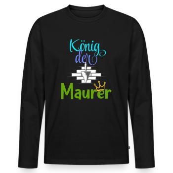 König der Maurer Baustelle Handwerker Mauer - Männer Premium Bio Langarmshirt - Schwarz - Vorne - Nico (187cm)