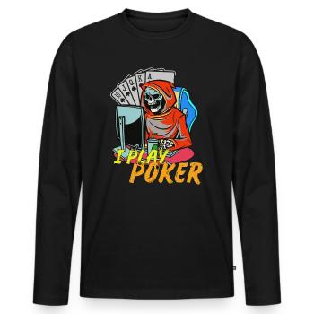 Online Poker Poker Design for Poker Friends - Men's Premium Organic Long Sleeve Shirt - black - Front - Nico (187cm)