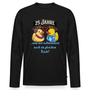 25 Jahrestag Geschenk Silberhochzeit 25 Jahrestag - Männer Premium Bio Langarmshirt - Schwarz - Vorne - Nico (187cm)