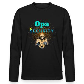 Großvater Security, Opa zukünftiger Opa Geschenk - Männer Premium Bio Langarmshirt - Schwarz - Vorne - Nico (187cm)