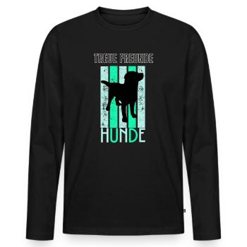 Hunde ein Hund ist ein treuer Freund - Männer Premium Bio Langarmshirt - Schwarz - Vorne - Nico (187cm)