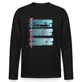 Triathlete Great T-Shirt Triathletes Triathlon - Men's Premium Organic Long Sleeve Shirt - black - Front - Nico (187cm)