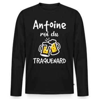 Antoine Roi Du Traquenard - Humour De Antoine - T-shirt manches longues Premium bio Homme - noir - Devant - Nico (187cm)