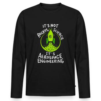 Don science aéronautique aérospatiale - T-shirt manches longues Premium bio Homme - noir - Devant - Nico (187cm)