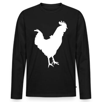 Le coq - T-shirt manches longues Premium bio Homme - noir - Devant - Nico (187cm)