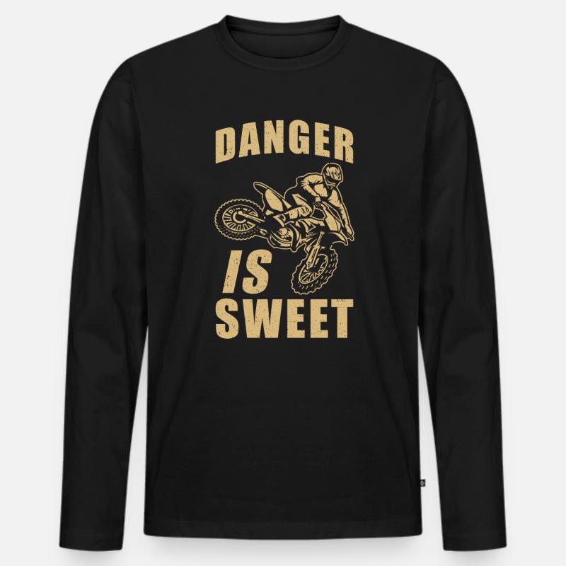 Motocross - Männer Premium Bio Langarmshirt - Schwarz