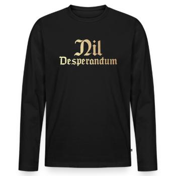 Nil Desperandum - Männer Premium Bio Langarmshirt - Schwarz - Vorne - Nico (187cm)