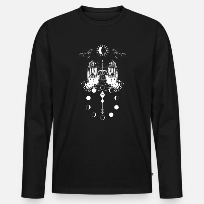 Hand Auge Hexerei Tarot - Männer Premium Bio Langarmshirt - Schwarz