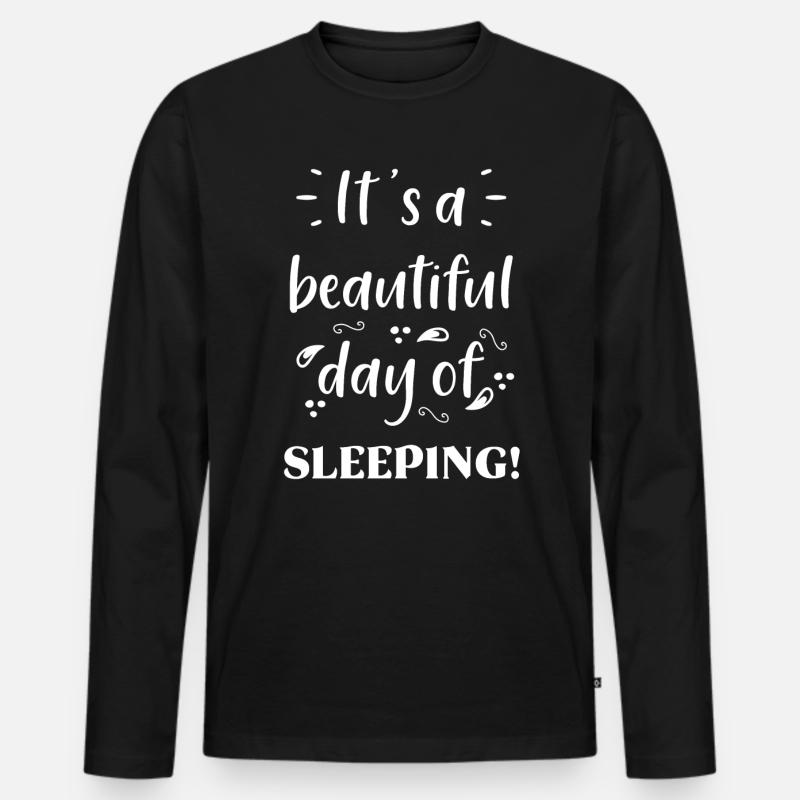 Schlafen Spruch - Männer Premium Bio Langarmshirt - Schwarz