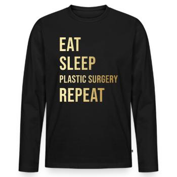 Cosmetic Surgeon Gift - Men's Premium Organic Long Sleeve Shirt - black - Front - Nico (187cm)