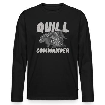 Porcupine - Men's Premium Organic Long Sleeve Shirt - black - Front - Nico (187cm)