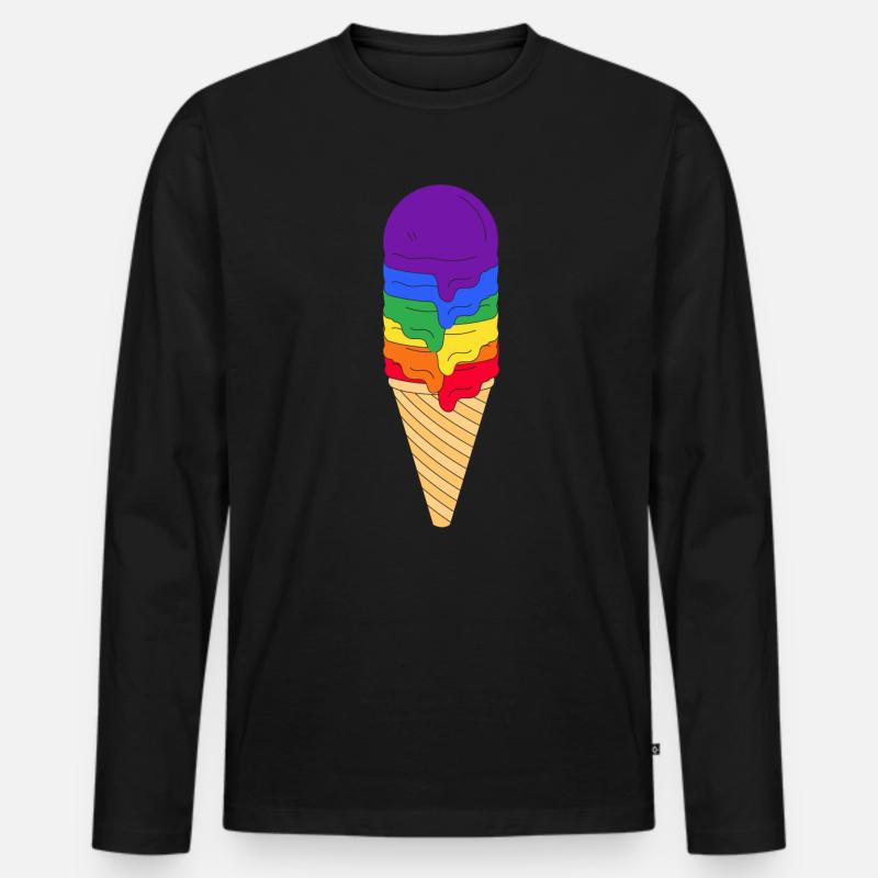 LGBTQ Eis - Männer Premium Bio Langarmshirt - Schwarz
