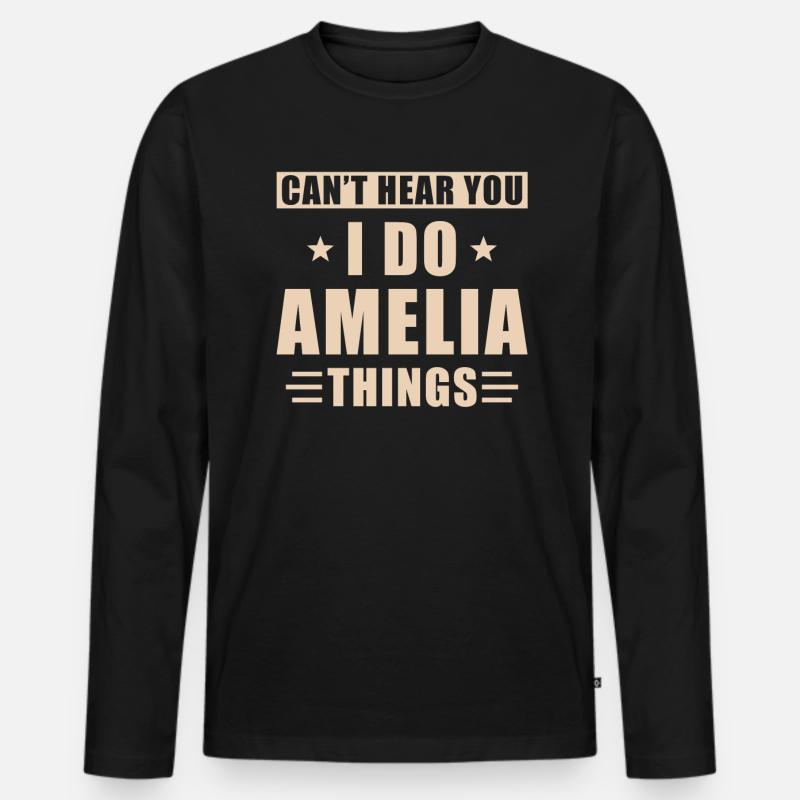 Amelia things - Männer Premium Bio Langarmshirt - Schwarz