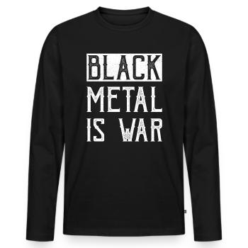 Le Black Metal, c’est la guerre - T-shirt manches longues Premium bio Homme - noir - Devant - Nico (187cm)