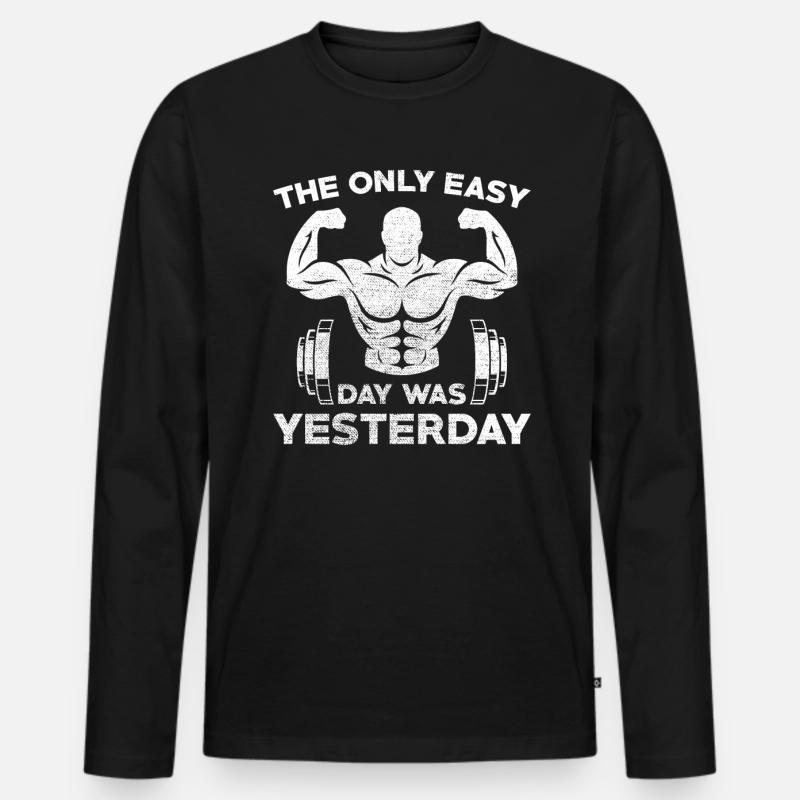 Bodybuilder - Männer Premium Bio Langarmshirt - Schwarz