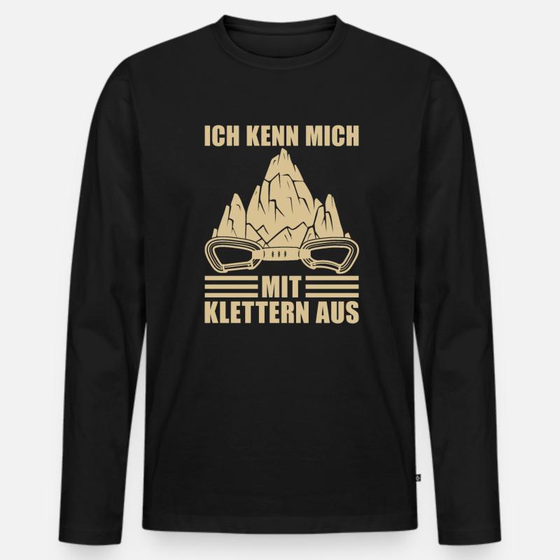 Klettern Bergsport Kletterer - Männer Premium Bio Langarmshirt - Schwarz