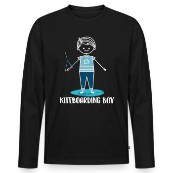 Kitesurfen Kiteboarding Kite Kiten - Männer Premium Bio Langarmshirt - Schwarz - Vorne - Nico (187cm)