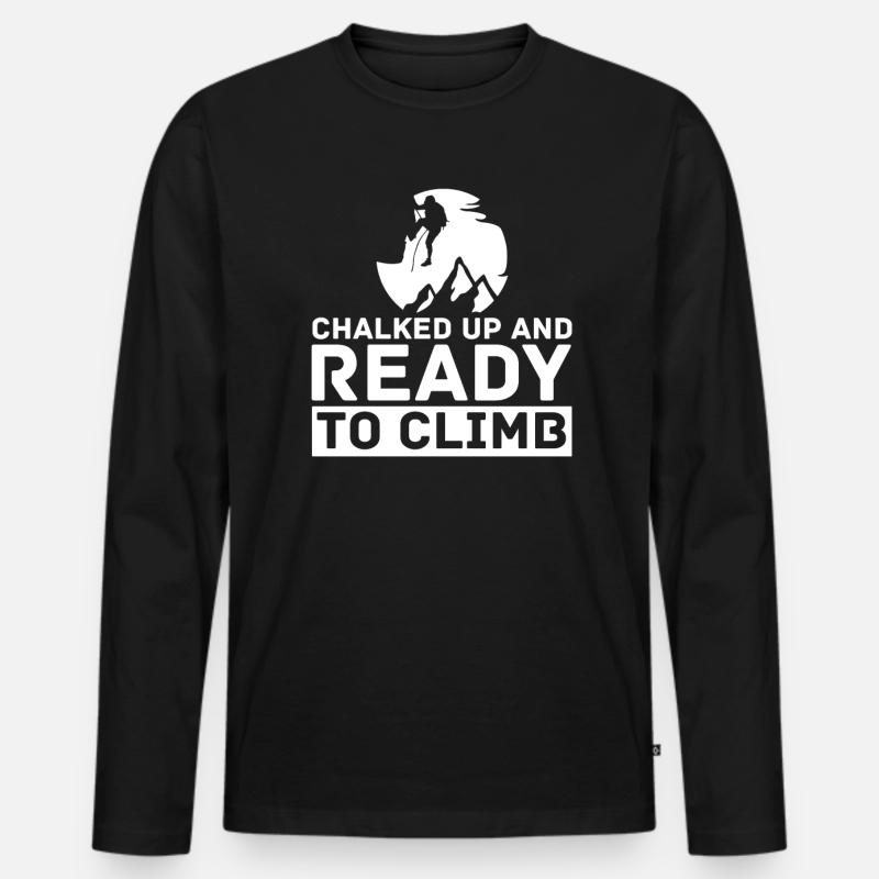 Klettern Bergsport Kletterer - Männer Premium Bio Langarmshirt - Schwarz