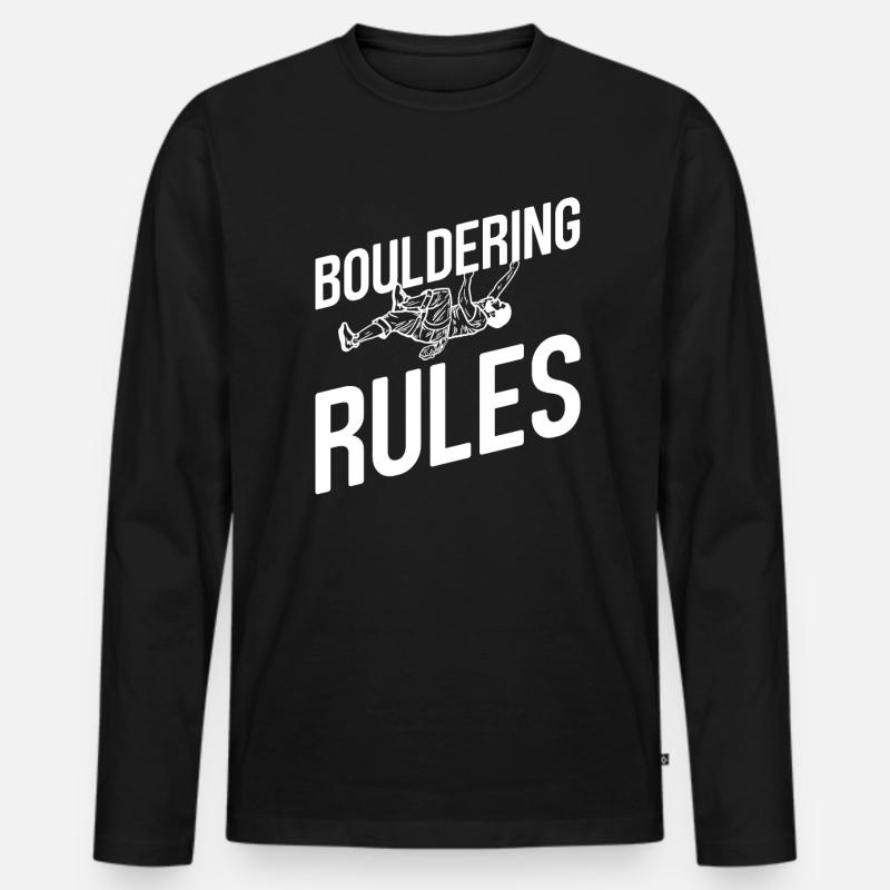 Bouldern - Männer Premium Bio Langarmshirt - Schwarz
