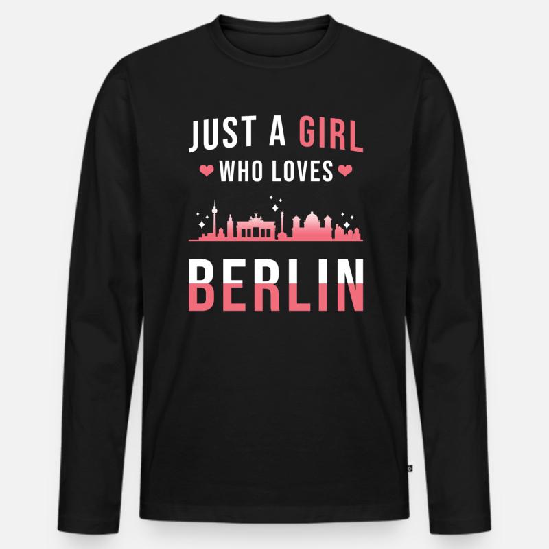 Berlin - Männer Premium Bio Langarmshirt - Schwarz