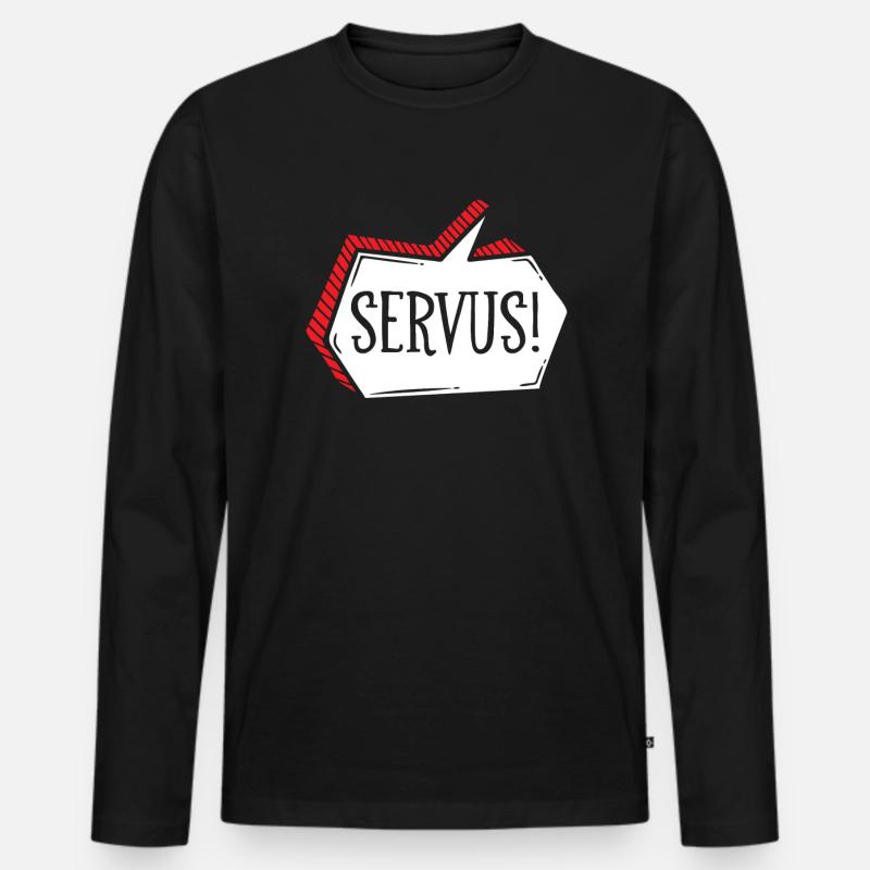 Servus - Männer Premium Bio Langarmshirt - Schwarz