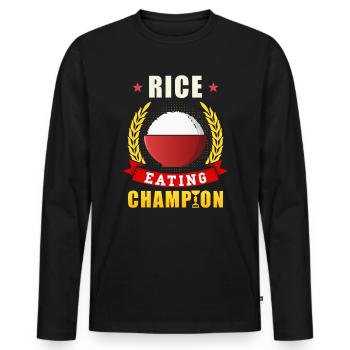 Champion du riz - T-shirt manches longues Premium bio Homme - noir - Devant - Nico (187cm)