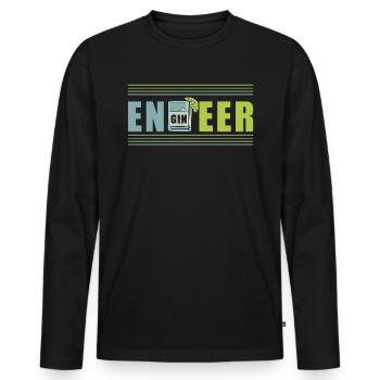 Engineer - Männer Premium Bio Langarmshirt - Schwarz - Vorne - Nico (187cm)